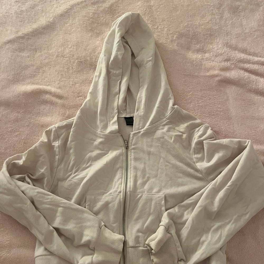 SHEIN White Zip-Up Hoodie Jacket